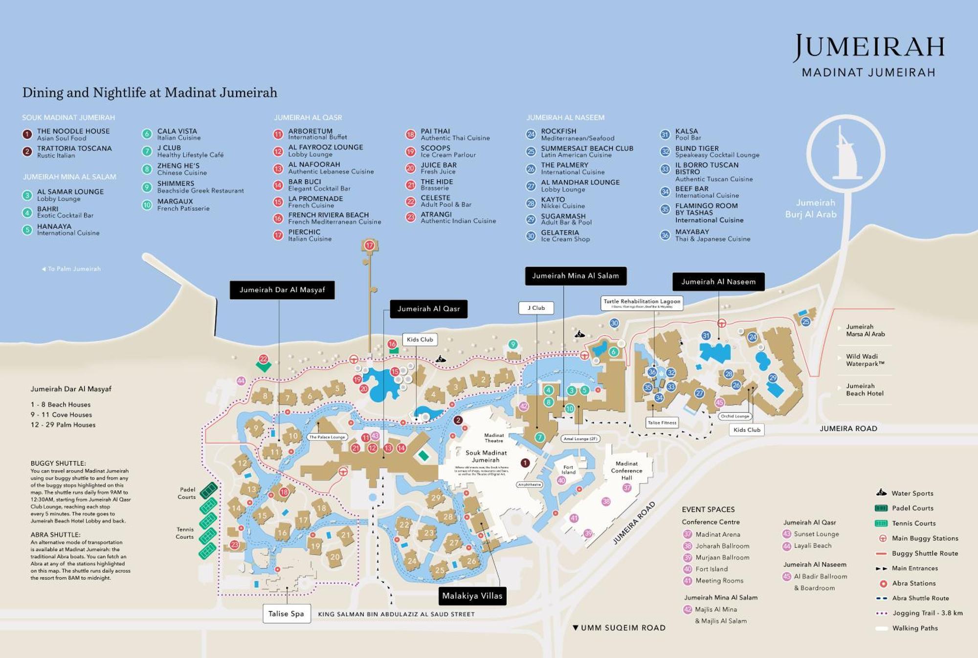 Jumeirah Al Qasr Dubai Esterno foto Jumeirah at Madinat Jumeirah map